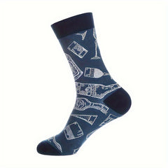Geometric Crew Socks For Men US7.5-9.5