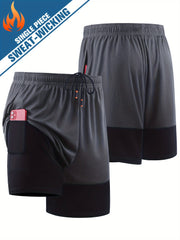 Men's 2 in 1 Shorts Active Stretch Breathable Drawstring Shorts