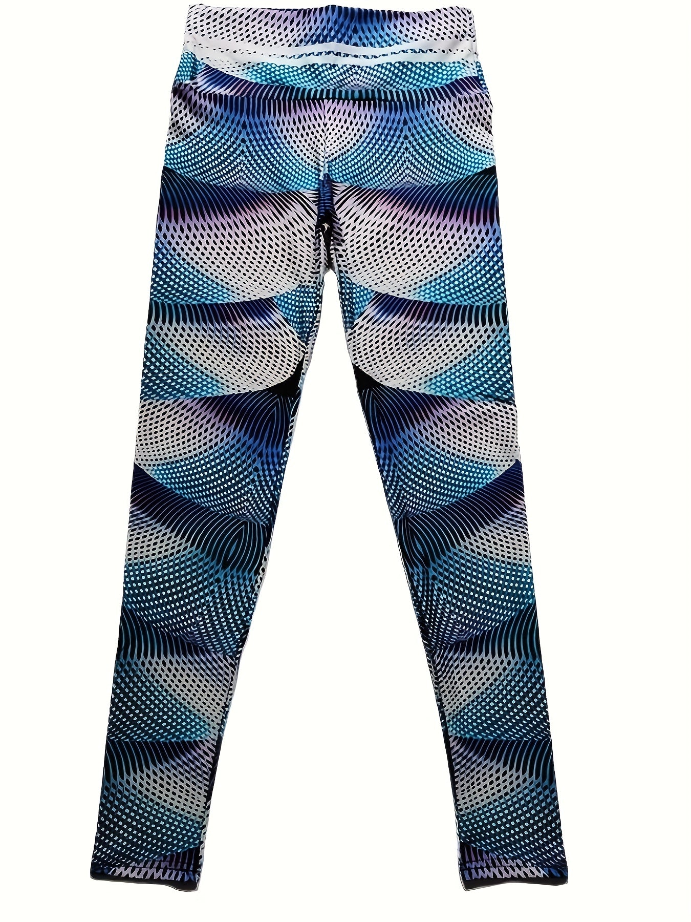 Abstract Line Print High Waist Yoga Pant