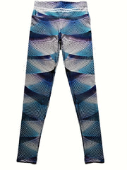 Abstract Line Print High Waist Yoga Pant