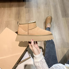 Winter Thermal Insulated Snow Shoes Platform Suede Boots