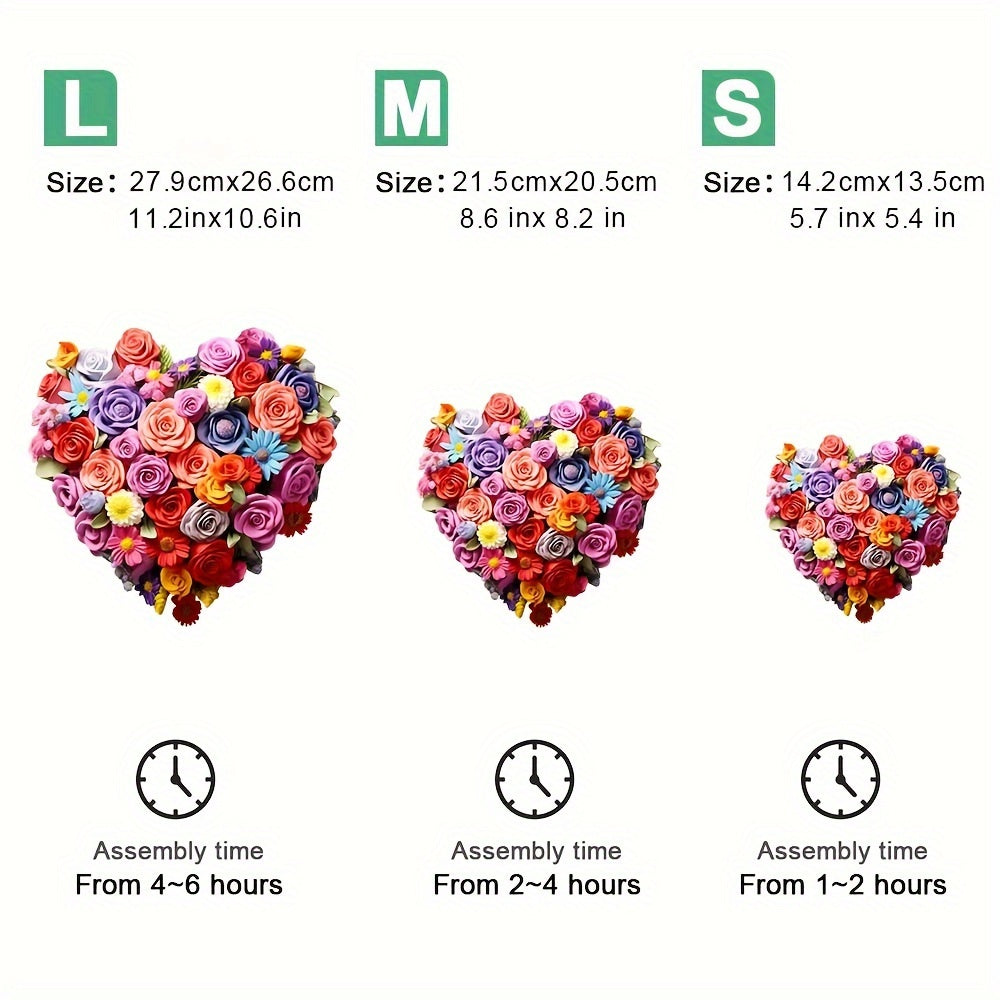 Mysterious Flower Wooden Puzzle Heart Shaped Floral High Difficulty