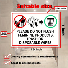 4pcs Women's Supplies Garbage Signs - Waterproof Business Stickers