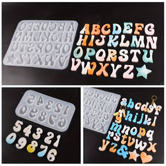 Crystal Drip Gel Mirror Case Number Keychain Molds