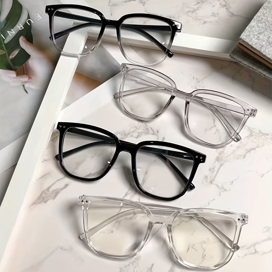 Square Anti Light Glasses For Women Men Students Jelly Lightweight Frame