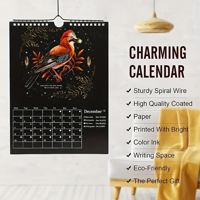 Dark Forest Animal Pattern Wall Calendar Halloween Christmas Gift