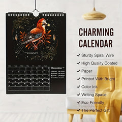 Dark Forest Animal Pattern Wall Calendar Halloween Christmas Gift