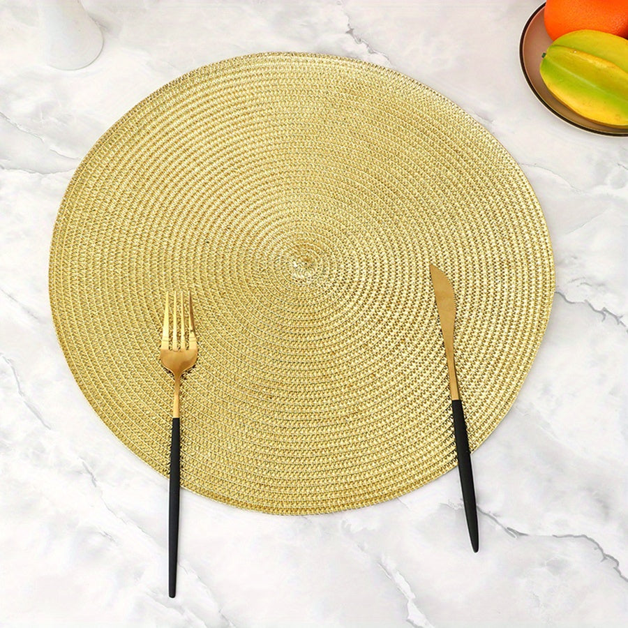 6pcs Colorful Round Cotton Placemat Insulation Mat Cutlery Mat