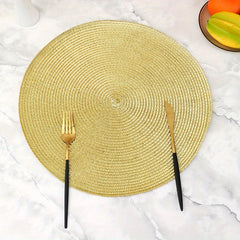 6pcs Colorful Round Cotton Placemat Insulation Mat Cutlery Mat
