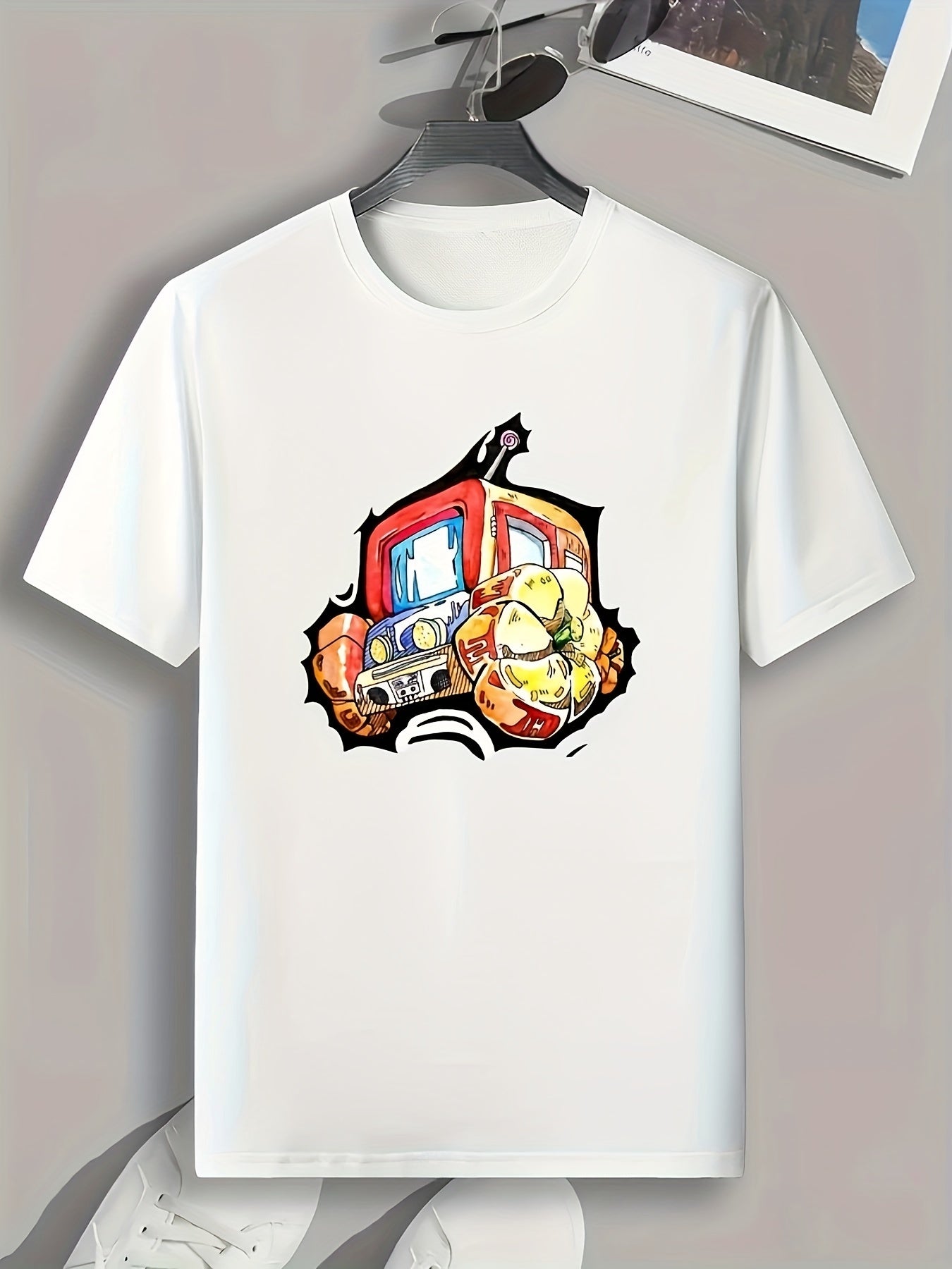 Creative Car Print Men's Graphic T shirt Casual Comfy Tees For Summer