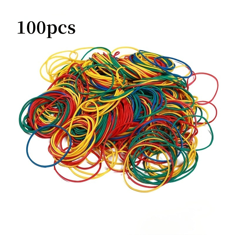 100-500pcs 49-78cm Colored Rubber Bands for Hair, School, Office, Stationery