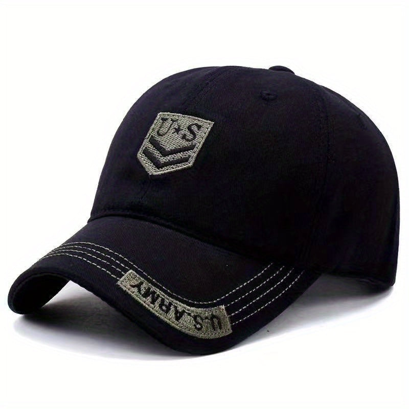 Camouflage Cotton Adjustable Mens Peaked Cap With U S Embroiderey