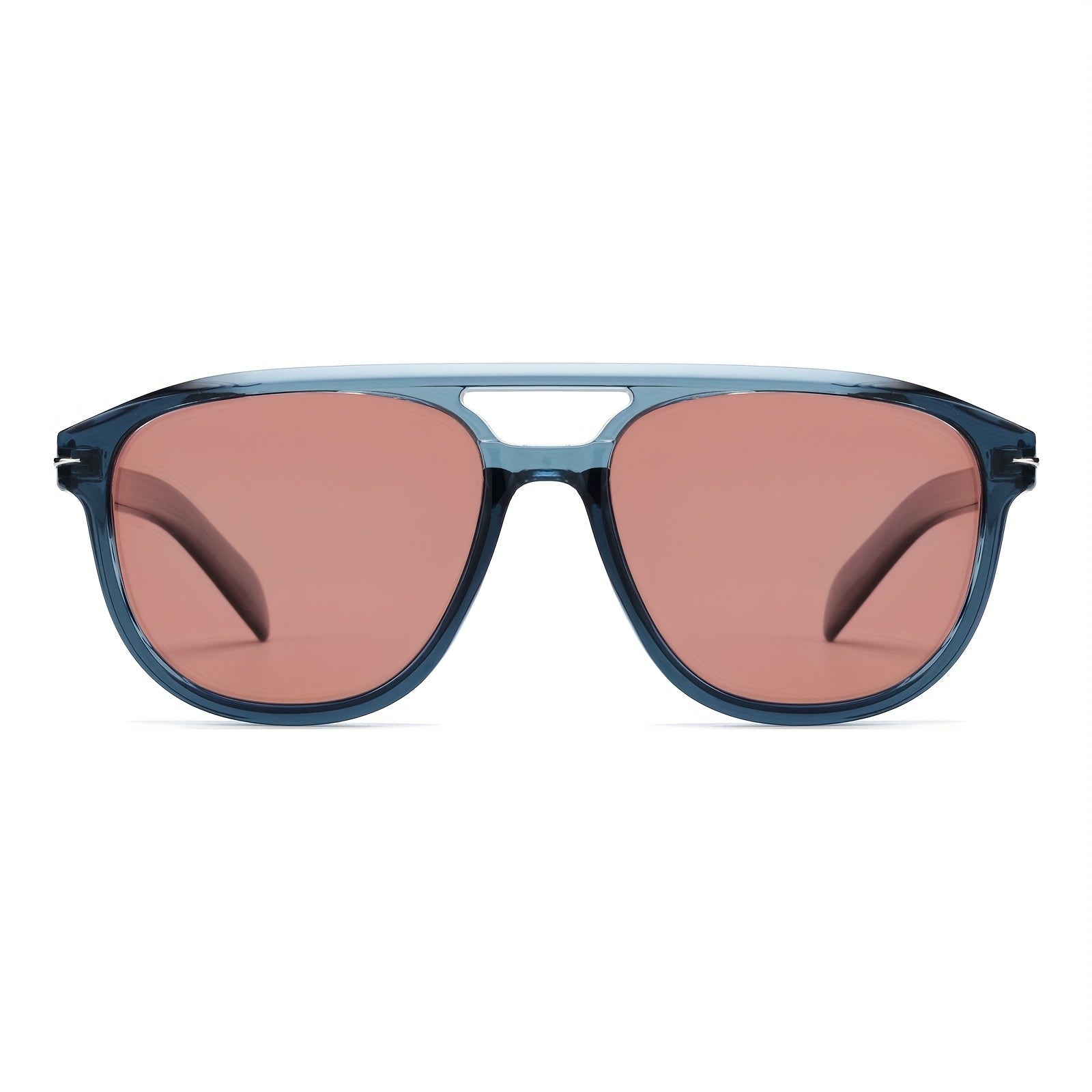 OUWEN Polarized Aviator Sunglasses Crystal Frame Dark Red Lenses