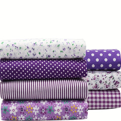7pcs 24 89 24 Purple Printed Quilted Square Cotton Fabric Bundles
