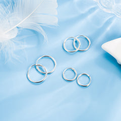 3pcs Kids Silver Earrings Set, Anti-Allergy, Ideal Holiday Gift