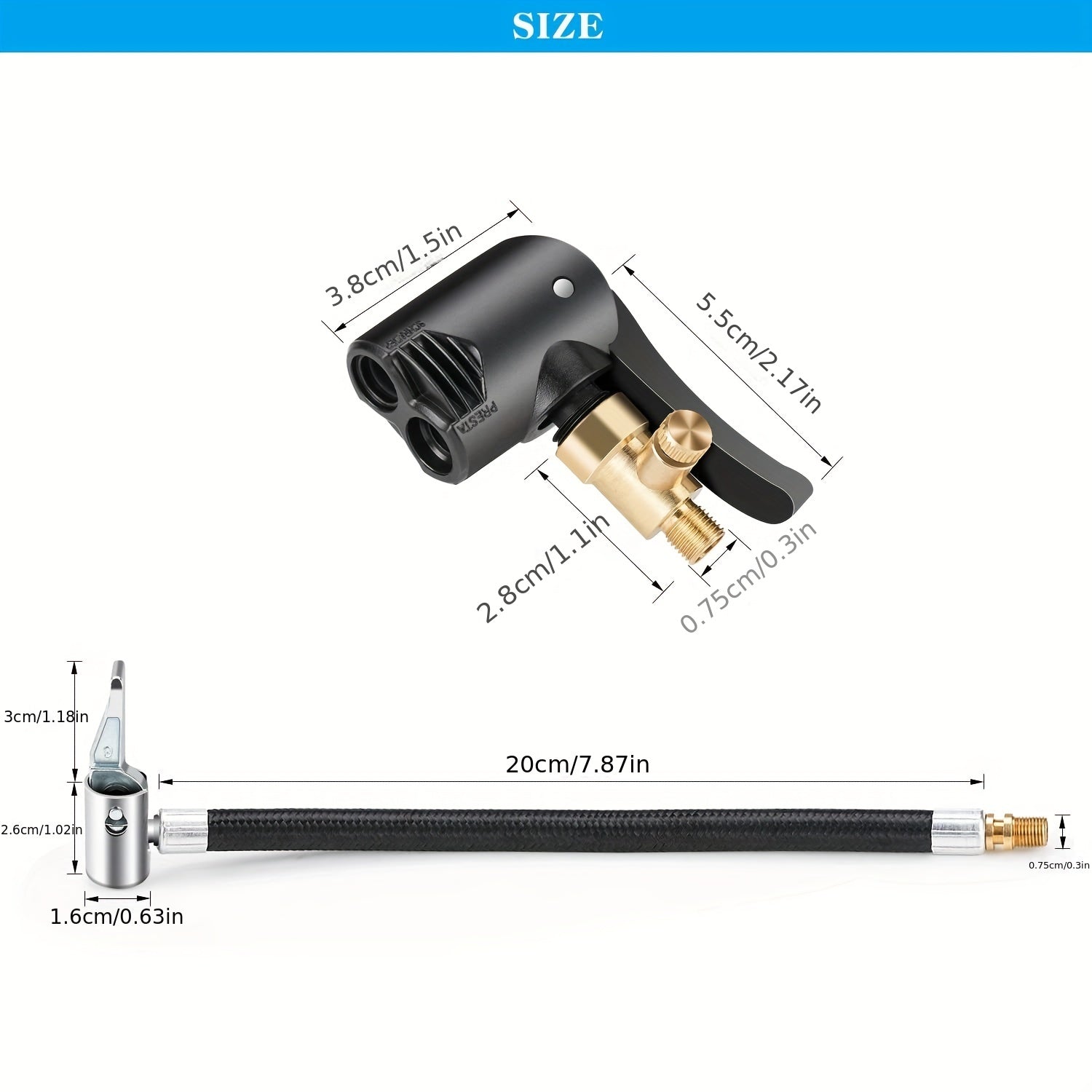 2x Universal Tire Inflation Clamp Quick Connect Hose For Car