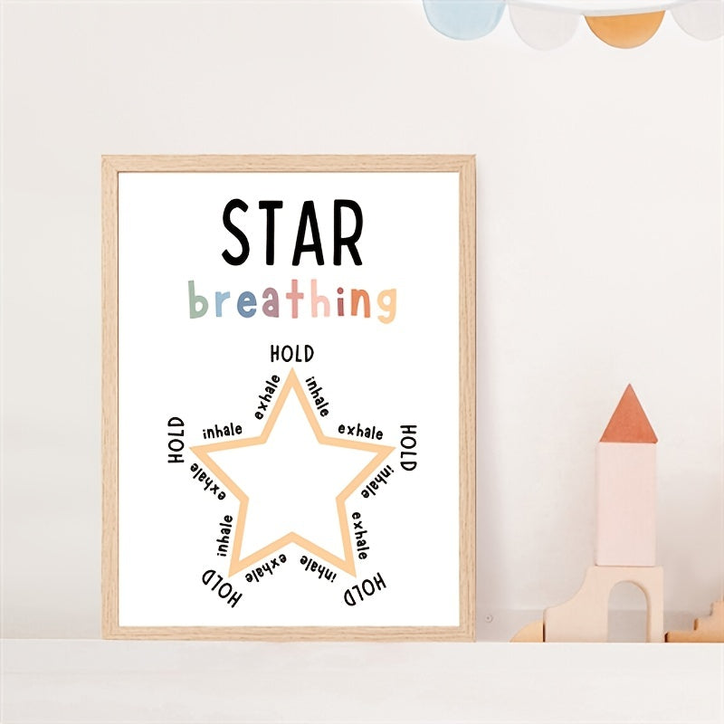 Star Breathing Poster Mindfulness Decor Therapy Office Mental Health School