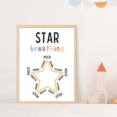 Star Breathing Poster Mindfulness Decor Therapy Office Mental Health School