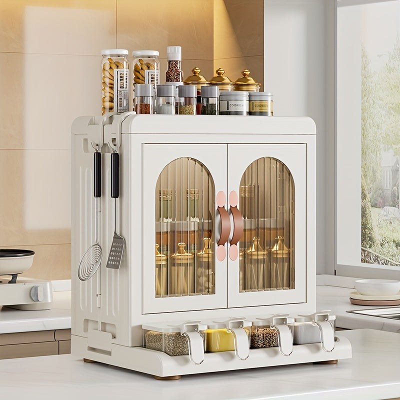 Kitchen Condiment Storage Cabinet Chopsticks Holder Countertop Seasoning Rack
