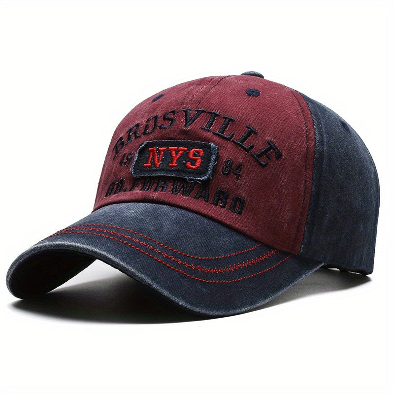 NYS Embroidery Patch Baseball Cap Vintage Distressed Dad Hat