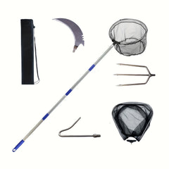 Portable Fishing Landing Net w/ Telescoping Pole Handle for Freshwater