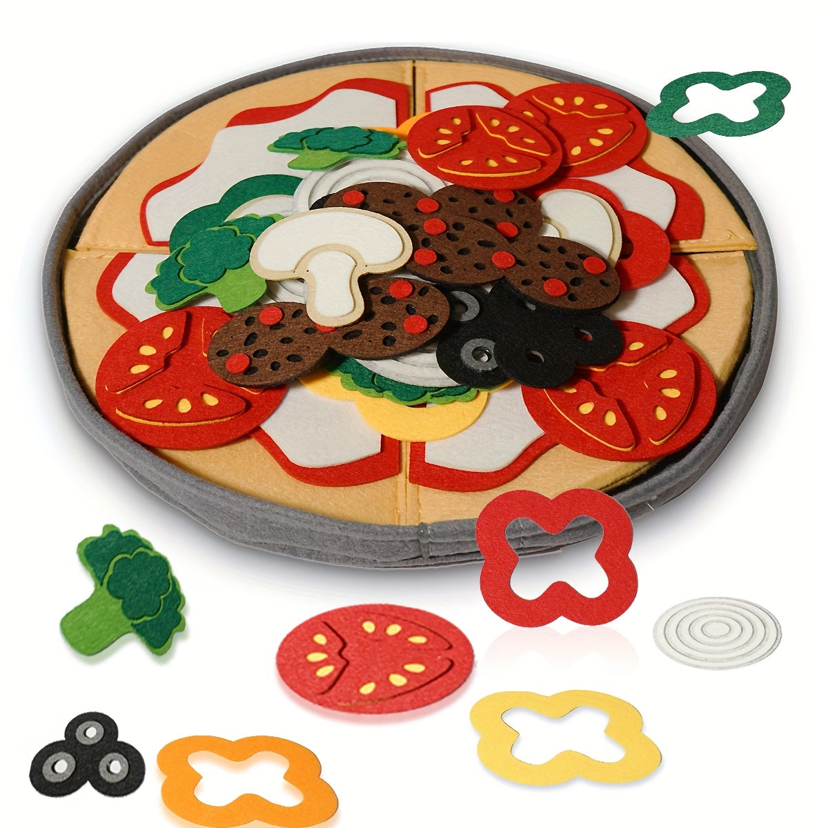 Kids' Pizza Toy Set Kitchen Pretend Play Food Game Flannel Vegetable