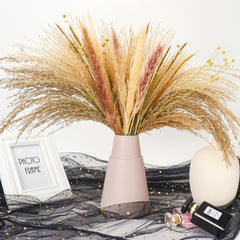 65pcs Natural Dried Pampas Grass Bouquet for Wedding Farmhouse Party Table Decor