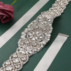 Rhinestone Bridal Belt Wedding Waist Sash Faux Pearl Handcrafted Accessories