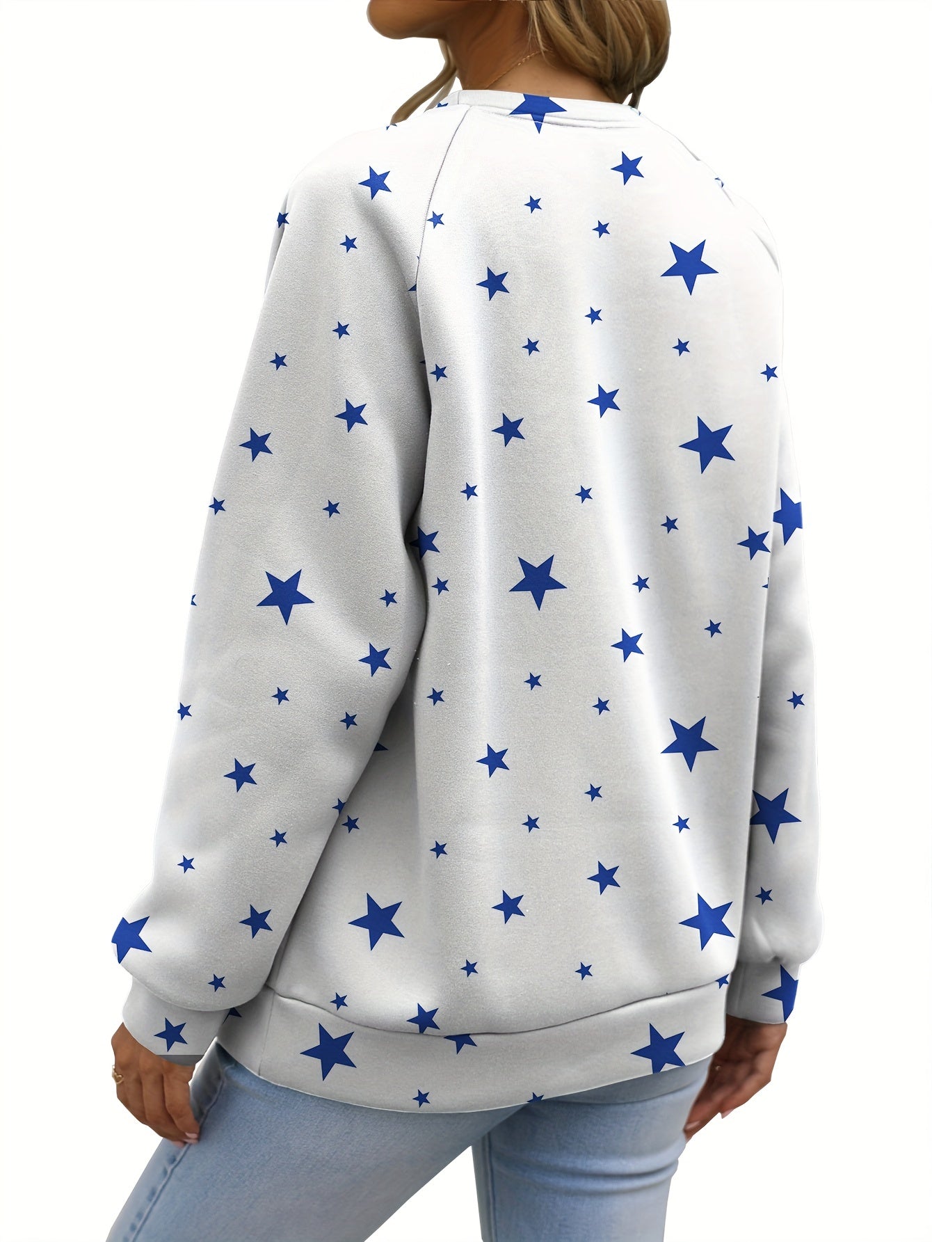 Women's Star Print Pullover Sweatshirt for Fall & Winter