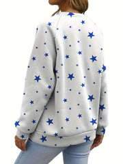 Women's Star Print Pullover Sweatshirt for Fall & Winter