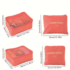 6pcs Travel Clothes Sorting Bag Foldable Packing Cubes Luggage Organizers