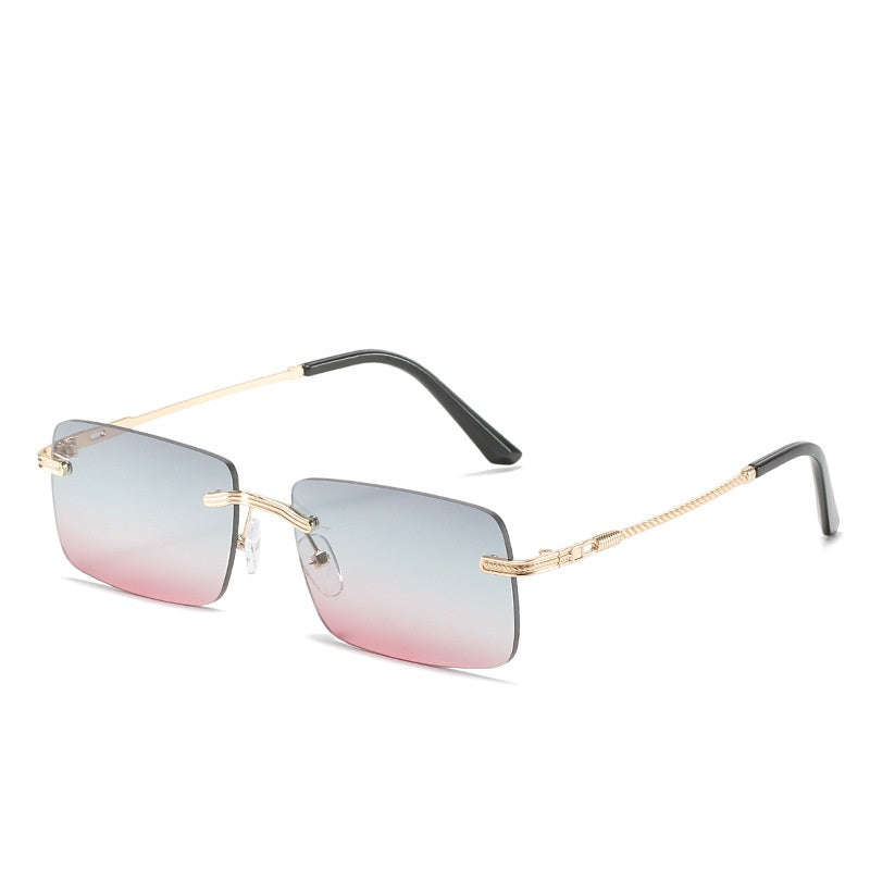 ENSAEJOE Men's Gradient Lens Rimless Casual Glasses
