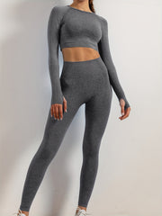 Yoga Workout Set Crop Top & Leggings Women's Activewear