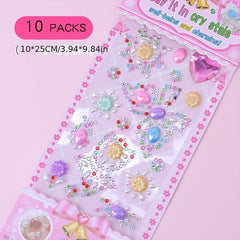 Children's 3D Crystal Stickers Baby Princess Reward Gem Sticky Stickers