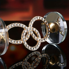 Modern Glass Crystal Candlestick Metal Holder