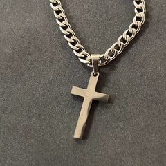 Daughter Hip Hop Cross Pendant Necklace Stainless Steel Punk Jewelry