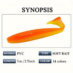 10pcs Soft Swimbaits Paddle Tail Lure for Trout Salmon Fishing Tackle