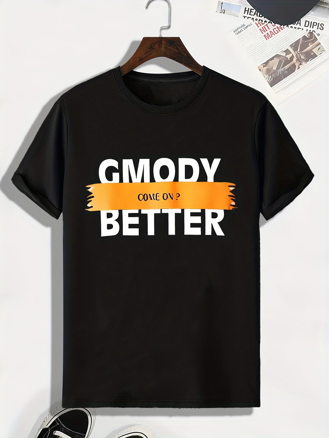 Men's Come On Print T shirt Active Slightly Stretch Breathable Tee