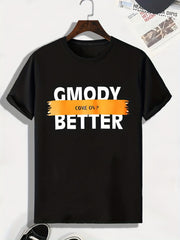 Men's Come On Print T shirt Active Slightly Stretch Breathable Tee