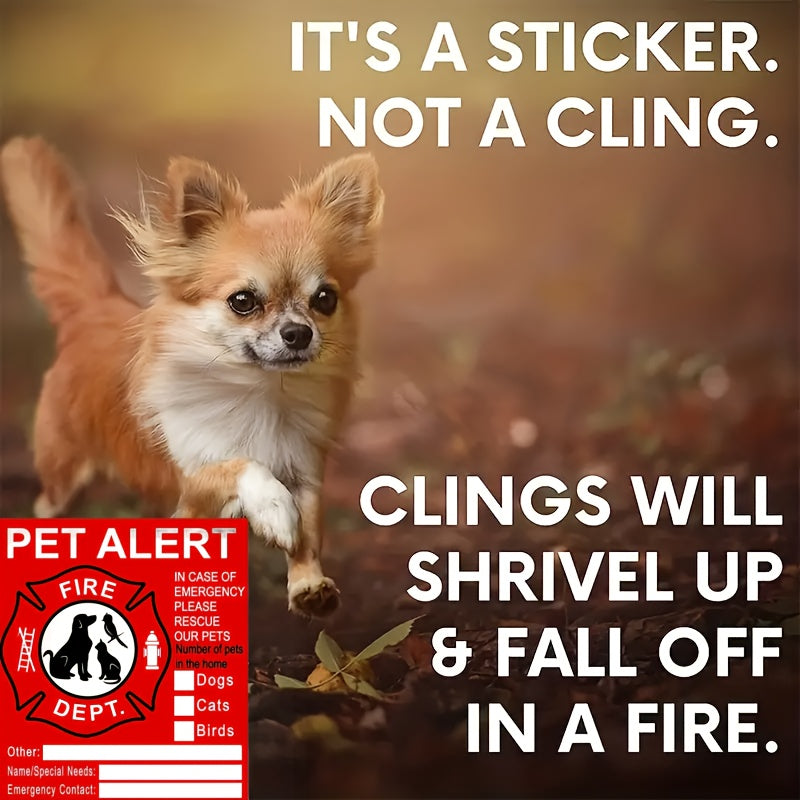 6pcs Emergency Siren And Pet Stickers - Save Our Pet Window Stickers