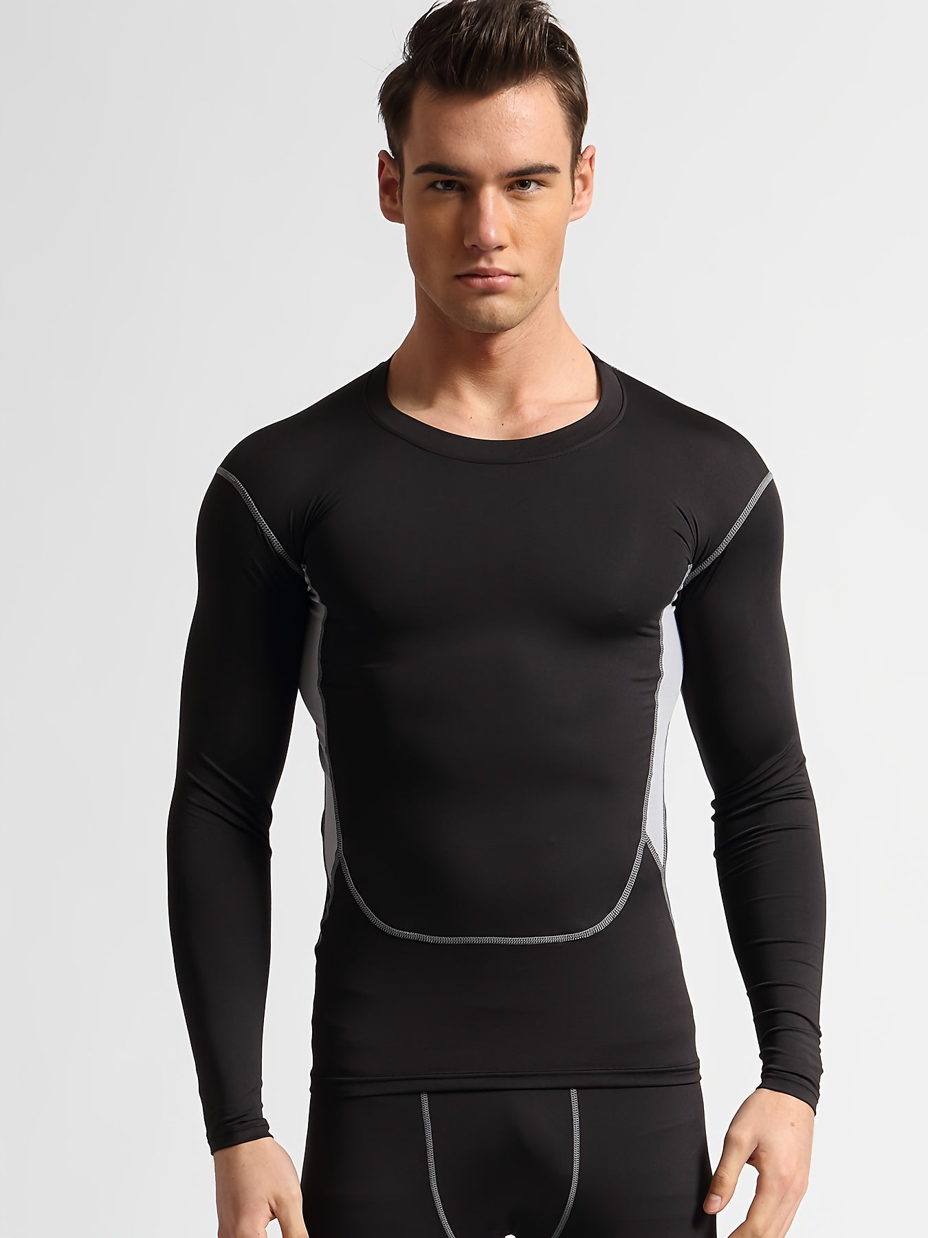 Men's Stylish Compression Shirt High Stretch Top For Outdoor Fitness