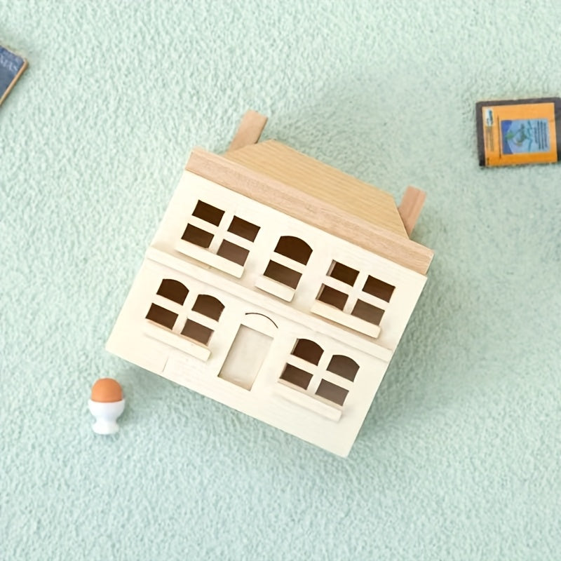 Dollhouse Furniture Natural Wood Pocket Villa Small House