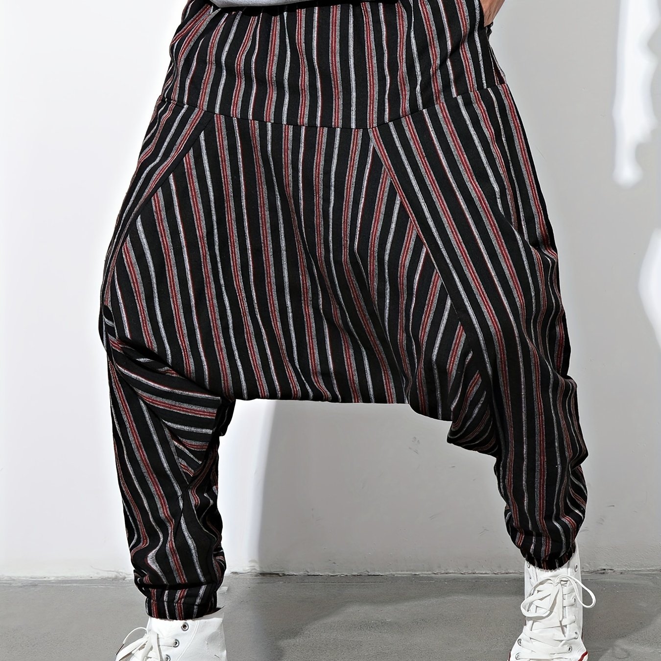 Men's Striped Drawstring Casual Pants