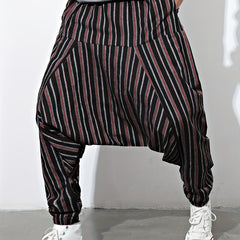 Men's Striped Drawstring Casual Pants