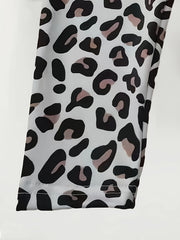 Girls Slim Leopard Print Leggings Comfy Activewear For Running Jogging