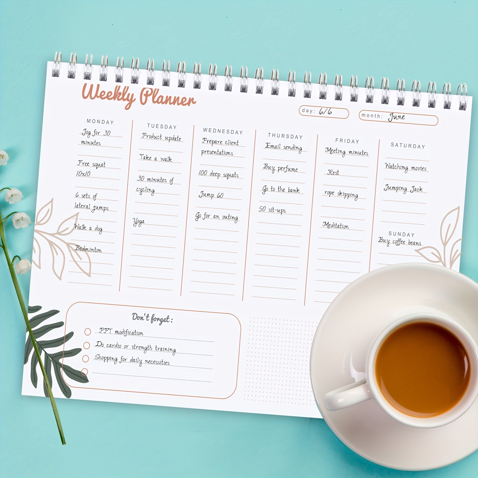 Weekly Planner With To Do List Tasks Achieve Your Goals