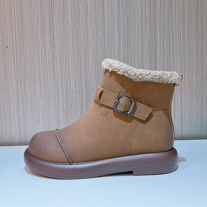 Women's Non Slip Thickened Medium Tube Snow Boots - Comfortable & Warm