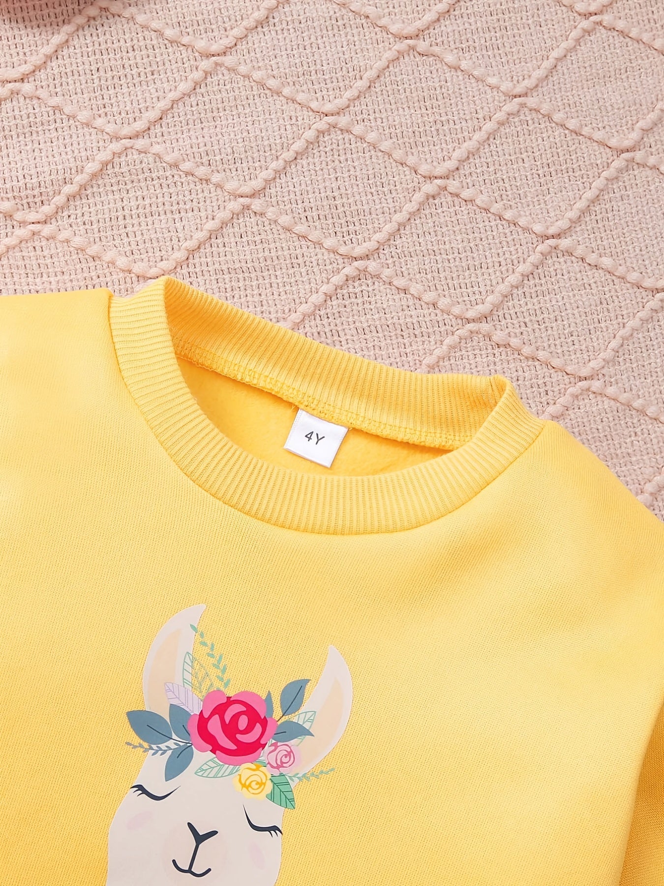 Boho Floral Rabbit Graphic Sweatshirt for Little Girls