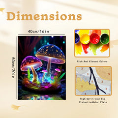 Mushroom DIY Paint by Numbers Kit 40x50 Glowing Mushrooms Acrylic Painting Set