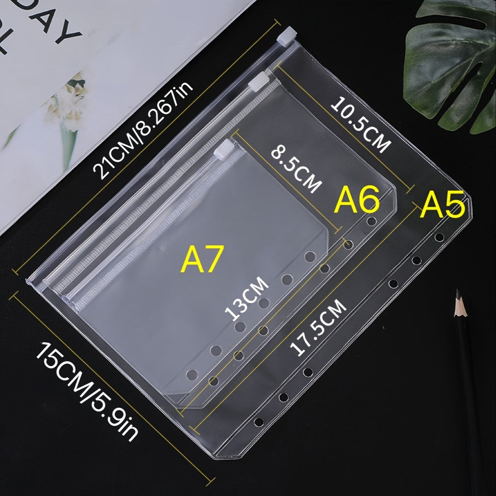 Office Document Bag with Zipper, A5A6A7 Loose leaf Storage